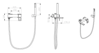 Смеситель для ванны Boheme Q 143-BB.2 чёрный